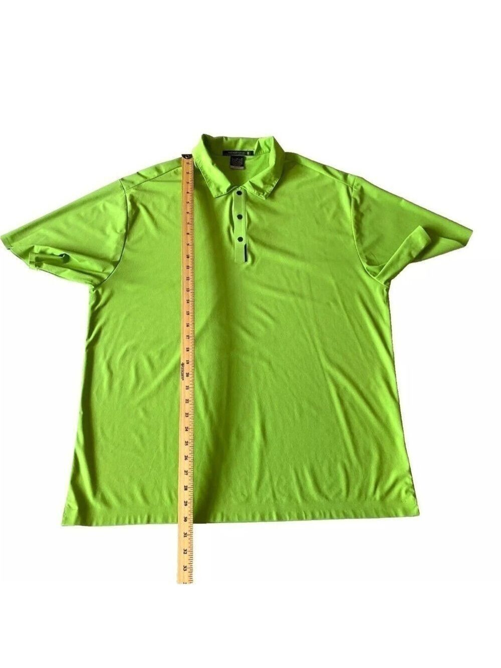 Nike Tiger Woods Platinum Dri-Fit Polo Shirt Size XL Green Snap button - Picture 9 of 9